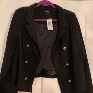 Jet Black military cropped jacket